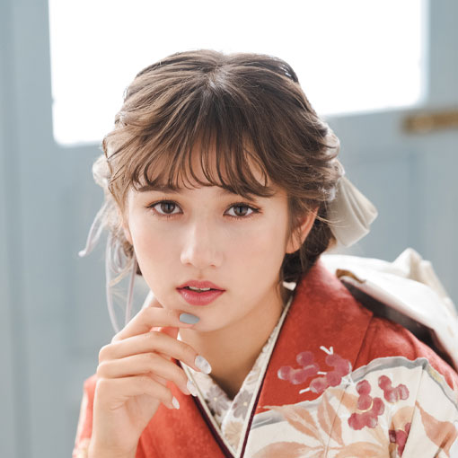 成人式の写真撮影　ゆるふわツイン