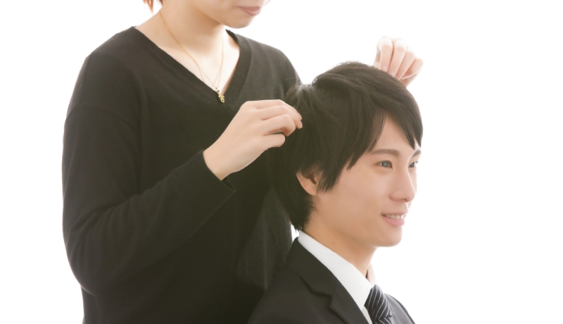 男性ヘアセット