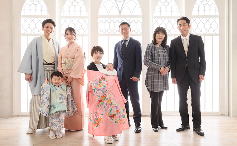 お宮参りの記念撮影はらかんスタジオで